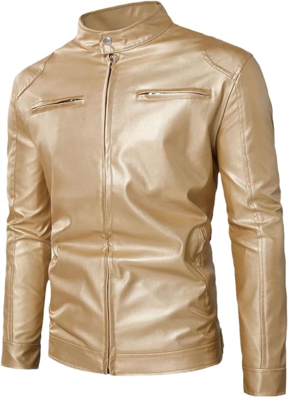 Shiny Gold Leather Jackets by RiderOut