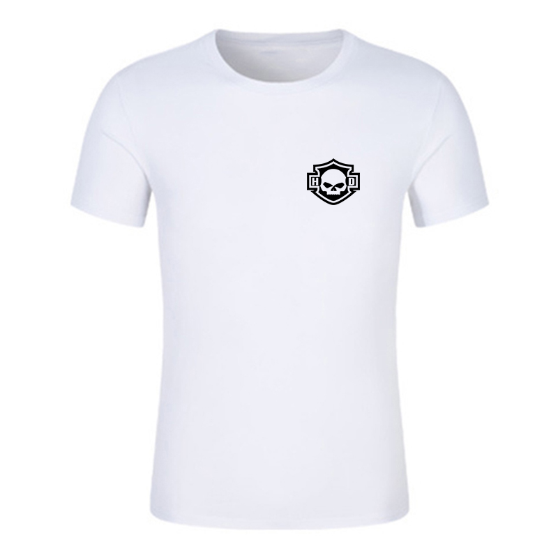 H D Basic Skull Logo Cotton T-shirt by RiderOut™