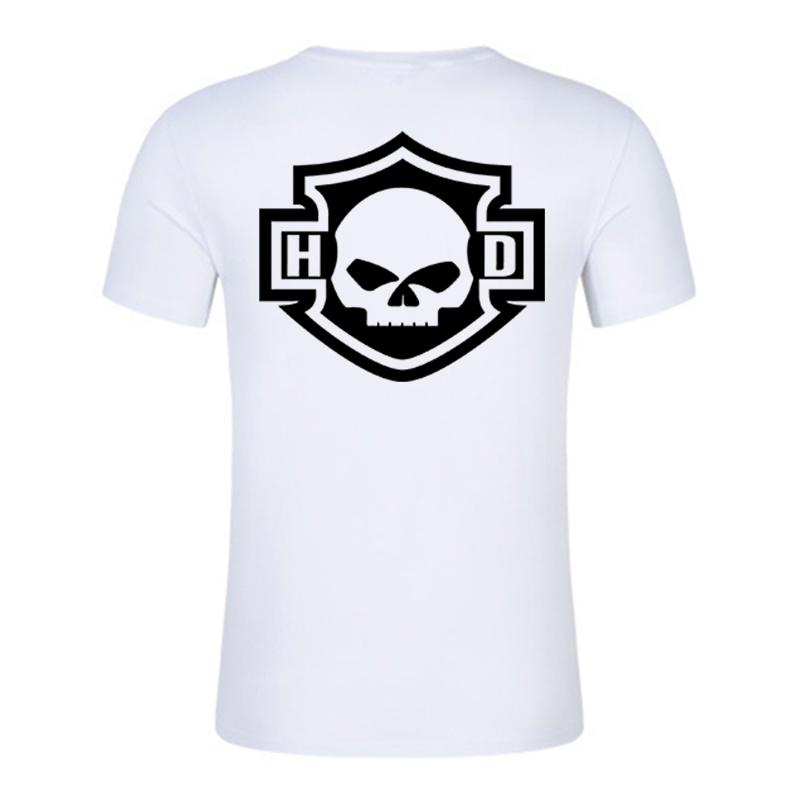H D Basic Skull Logo Cotton T-shirt by RiderOut™