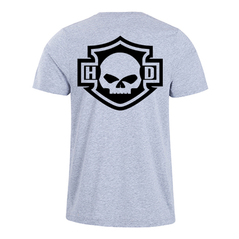 H D Basic Skull Logo Cotton T-shirt by RiderOut™