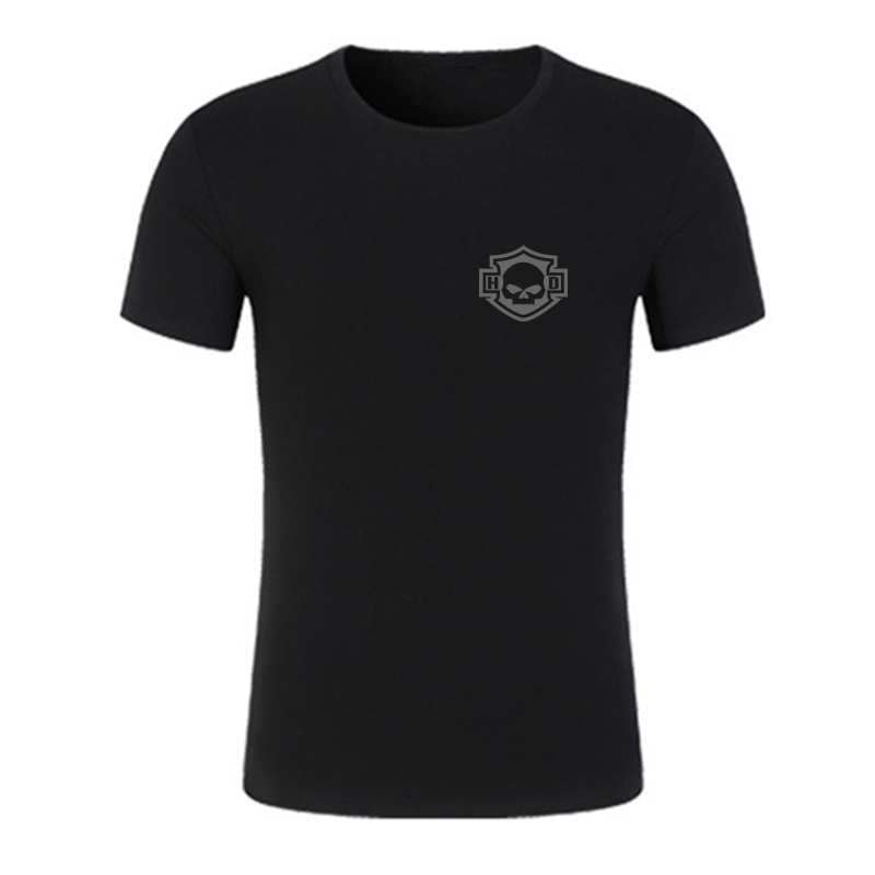 H D Basic Skull Logo Cotton T-shirt by RiderOut™