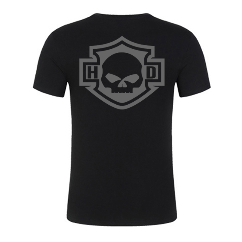 H D Basic Skull Logo Cotton T-shirt by RiderOut™