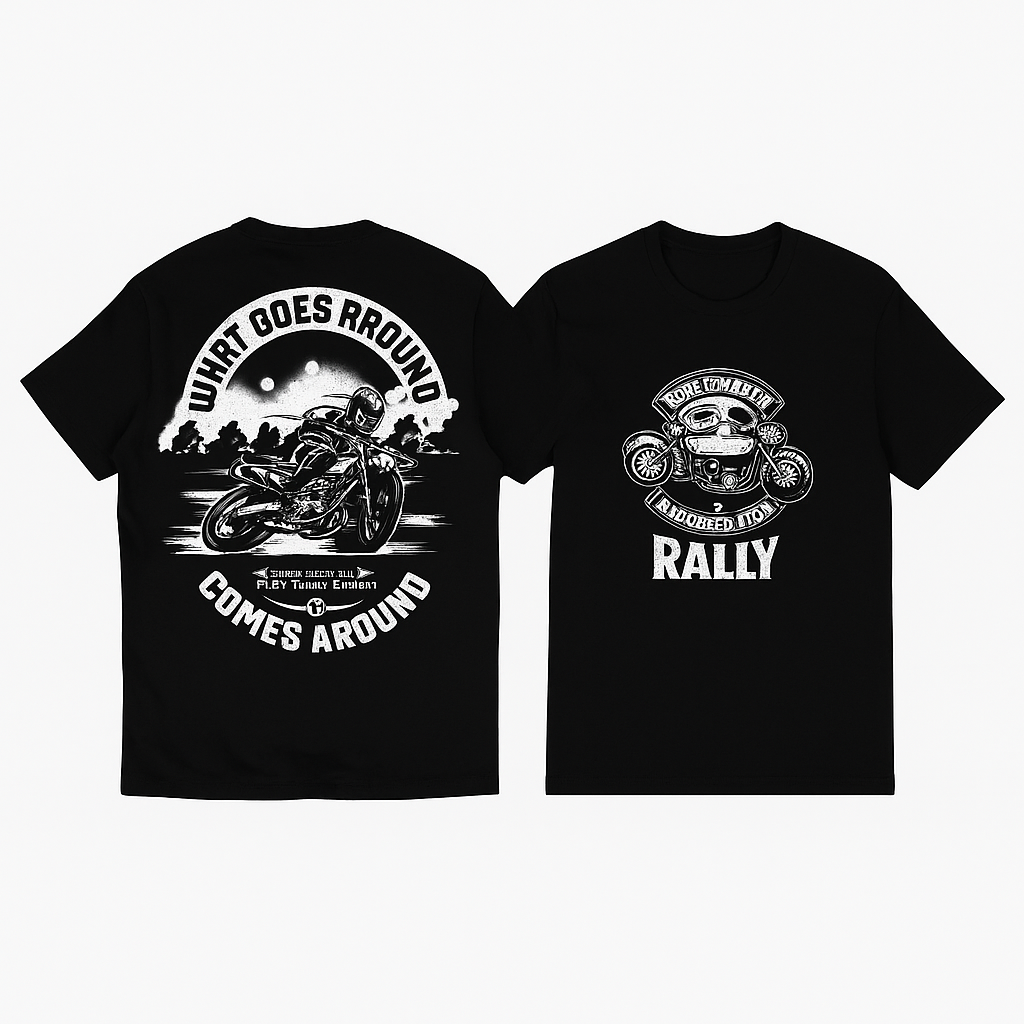 H D Chopper Print Motorcycle T-Shirt by RiderOut™