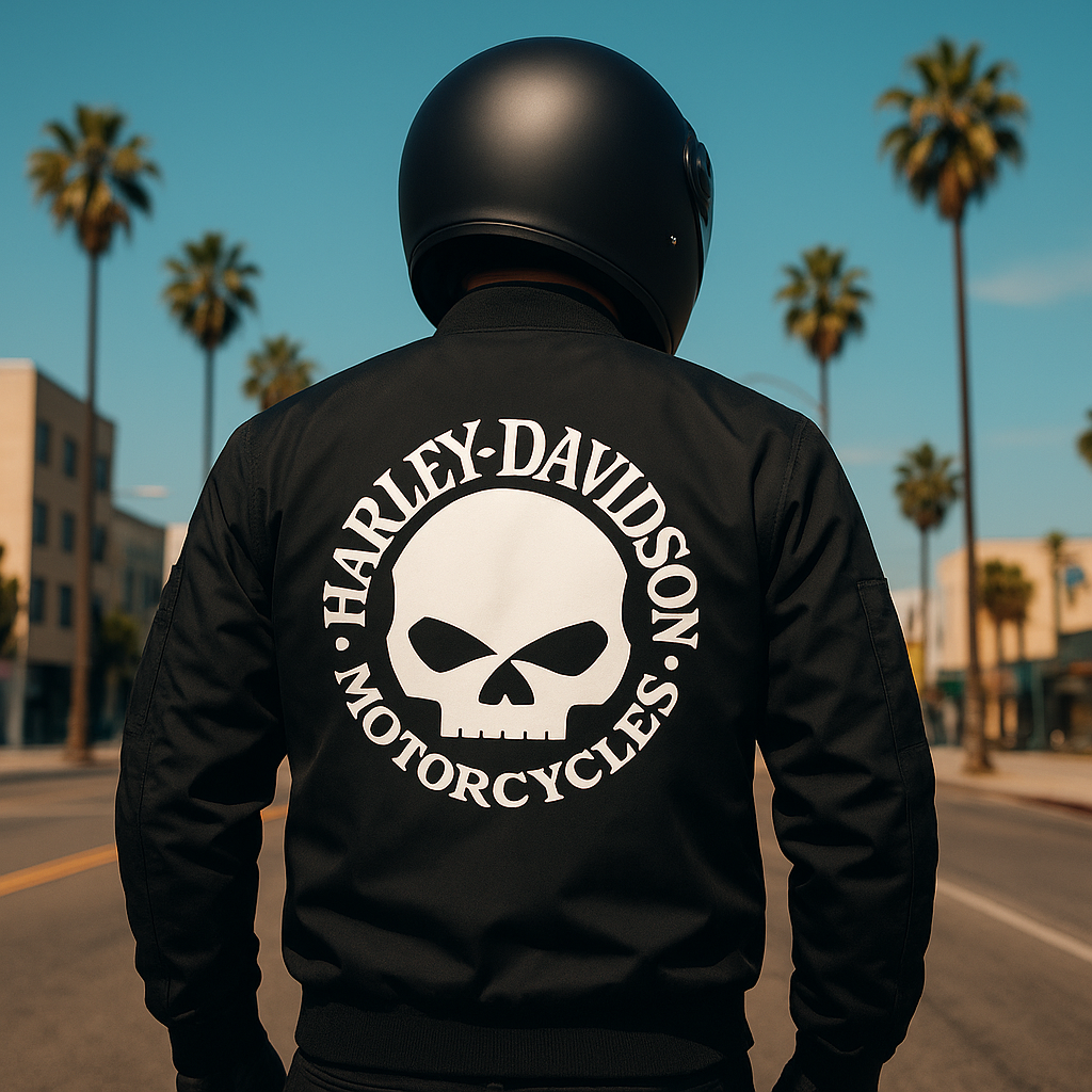 H D Skull Logo Bomber Jacker for Riders by RiderOut™
