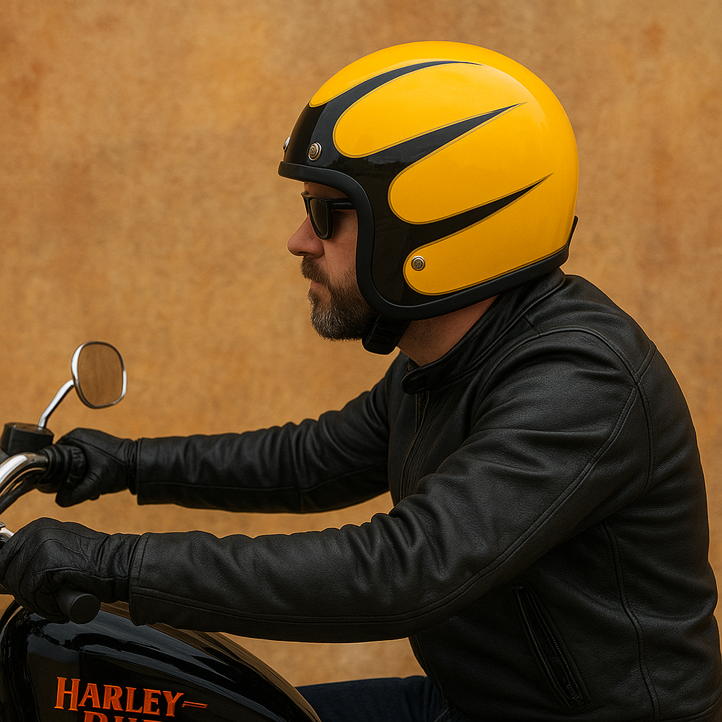 Vintage Classic Motorcycle Helmet by RiderOut™
