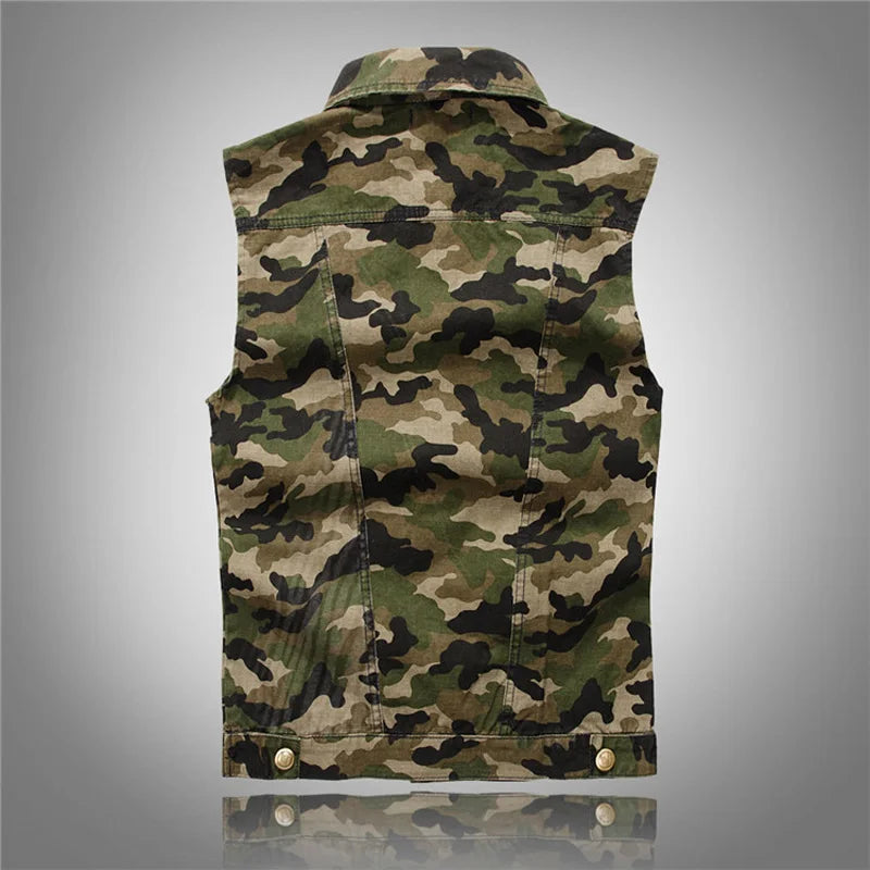 Camouflage Denim Vest by RiderOut