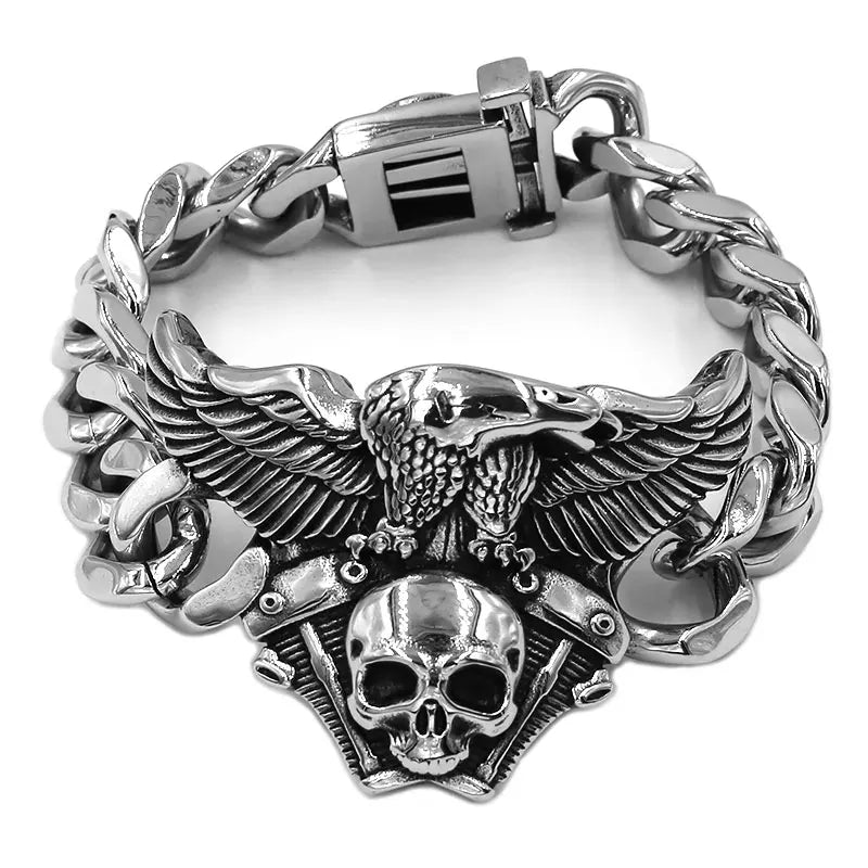 Engine Skull Eagle Bracelet by RiderOut™