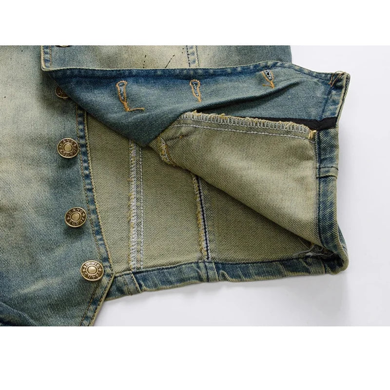 Casual Denim Vintage Style Vest by RiderOut