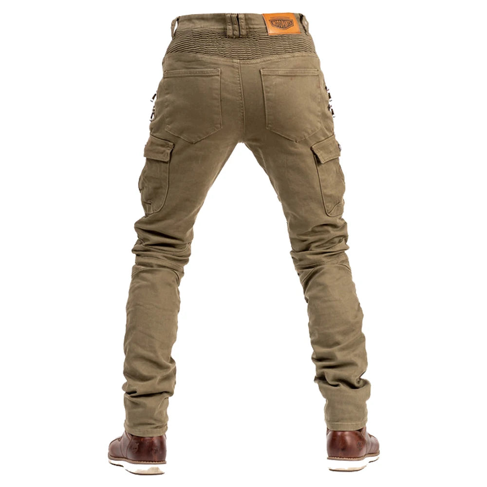 Khaki Motorcycle Protective Gear Trousers by RiderOut™