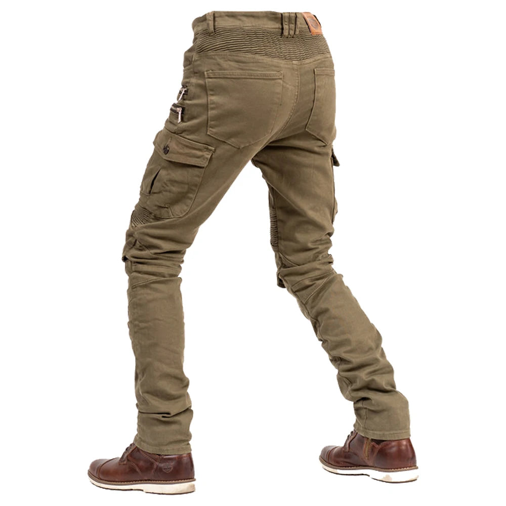 Khaki Motorcycle Protective Gear Trousers by RiderOut™