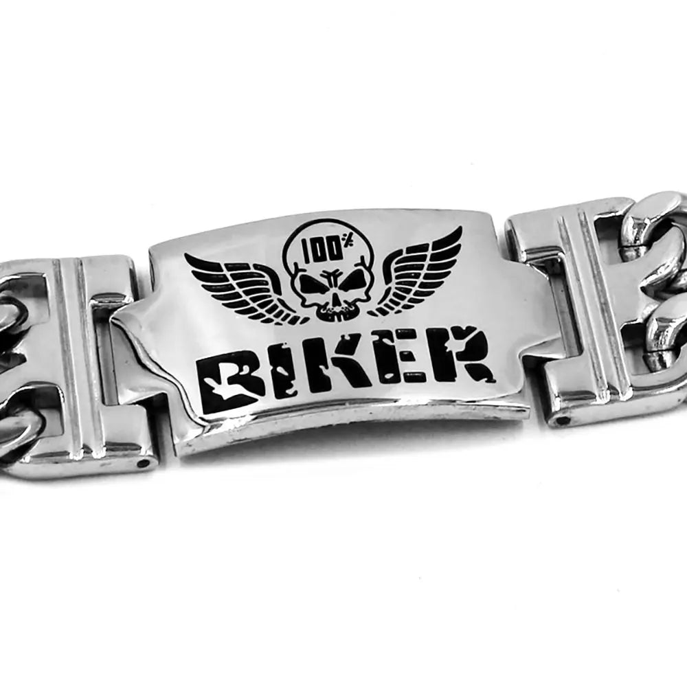 Wings Skull Biker Bracelet by RiderOut™
