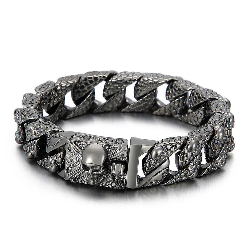 Gothic Skull Curb Chain Bracelets by RiderOut™