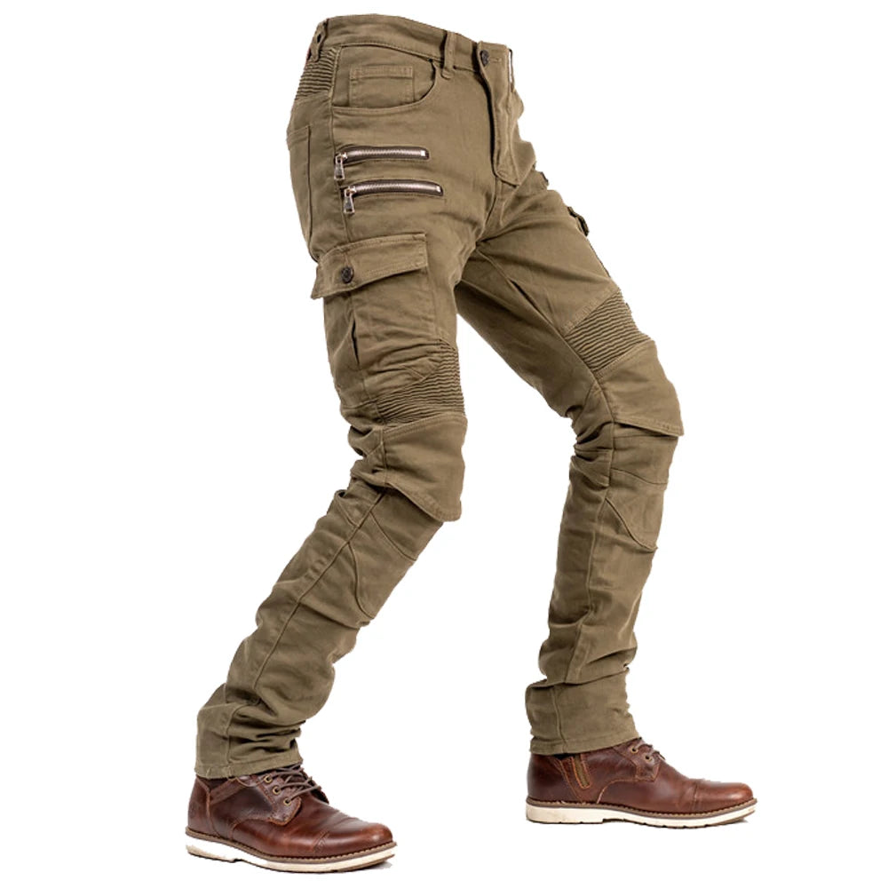 Khaki Motorcycle Protective Gear Trousers by RiderOut™