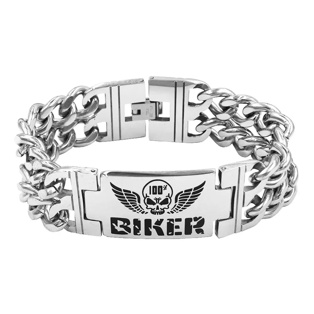 Wings Skull Biker Bracelet by RiderOut™