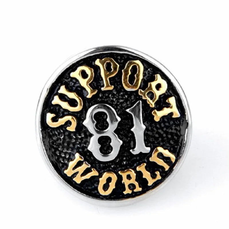 Support 81 World Stainless Steel Ring by RiderOut