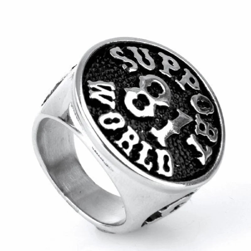 Support 81 World Stainless Steel Ring by RiderOut