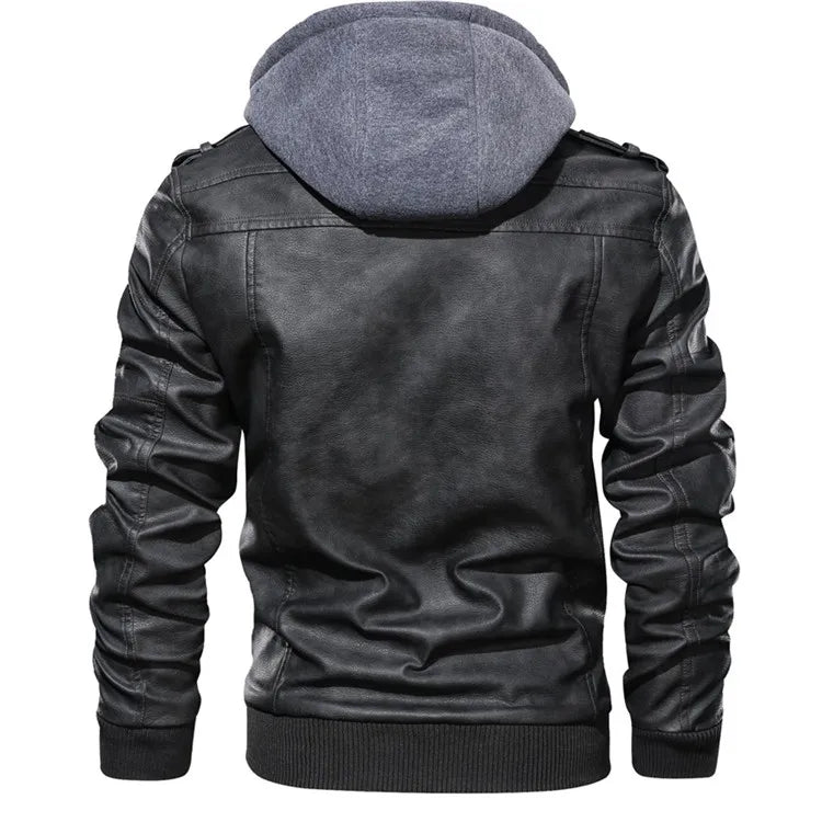 Hooded Motorcycle PU Jacket by RiderOut