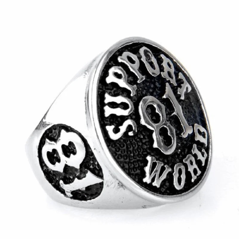 Support 81 World Stainless Steel Ring by RiderOut