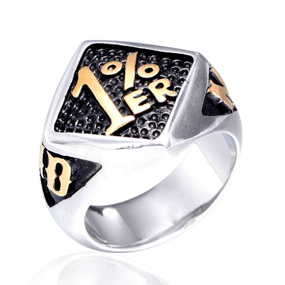 1% er Carved Biker Ring by RiderOut™