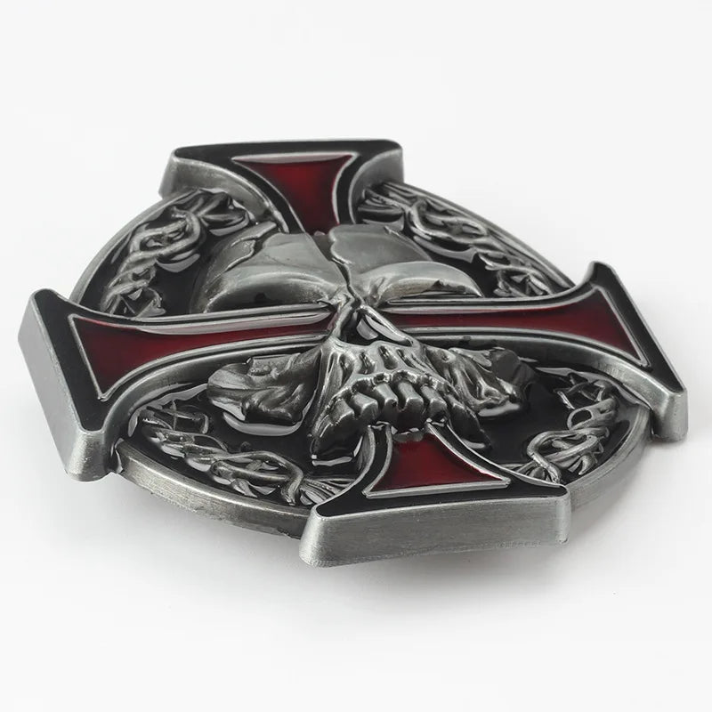 Ghost Head Belt Buckle Leather Belt by RiderOut