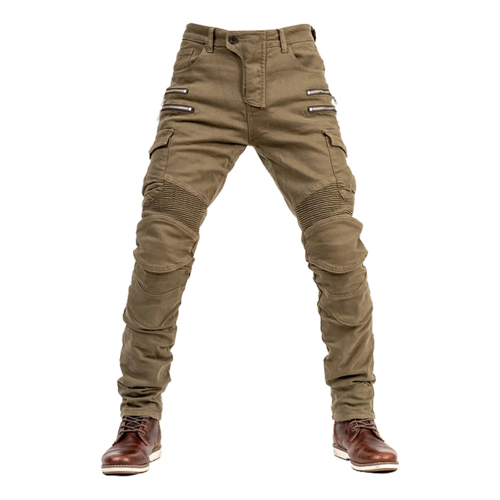 Khaki Motorcycle Protective Gear Trousers by RiderOut™