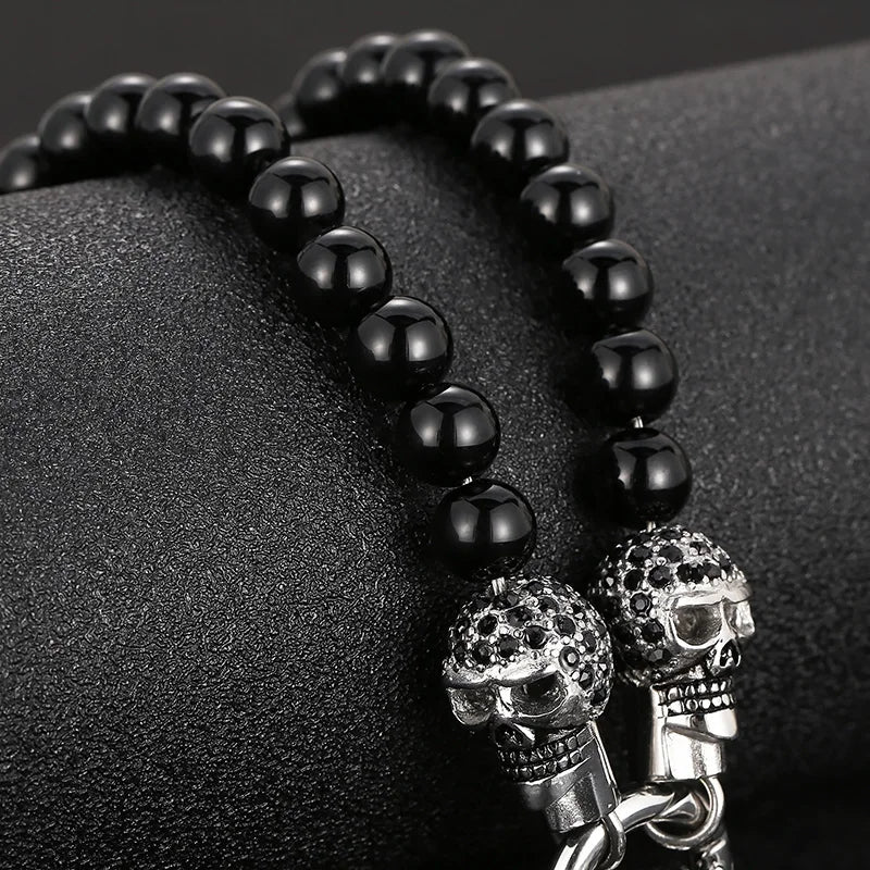 Rosary Beads Skull Pendant Necklace by RiderOut™