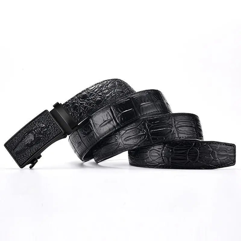 Genuine Leather Crocodile Pattern Leather Belt by RiderOut