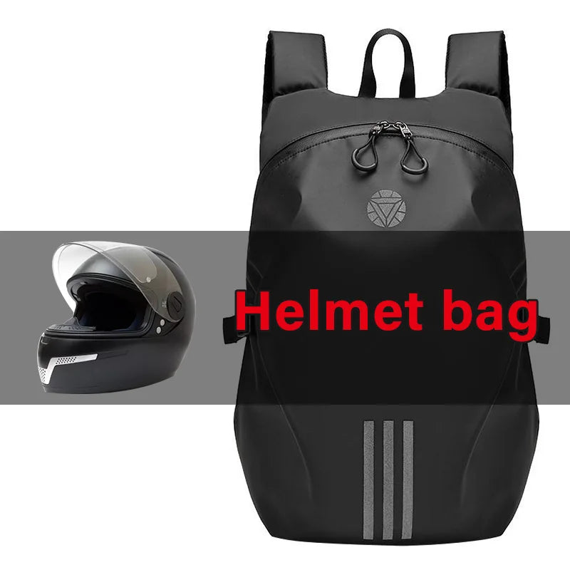 Black Motorcycle Helmet Waterproof Backpack by RiderOut™
