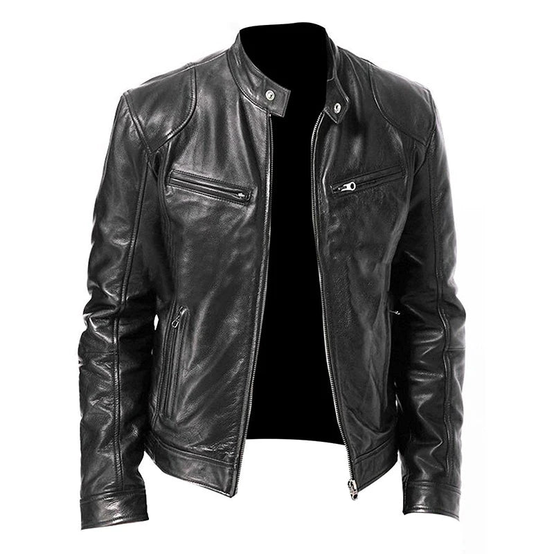 PU Leather Casual Motorcycle Jacket by RiderOut