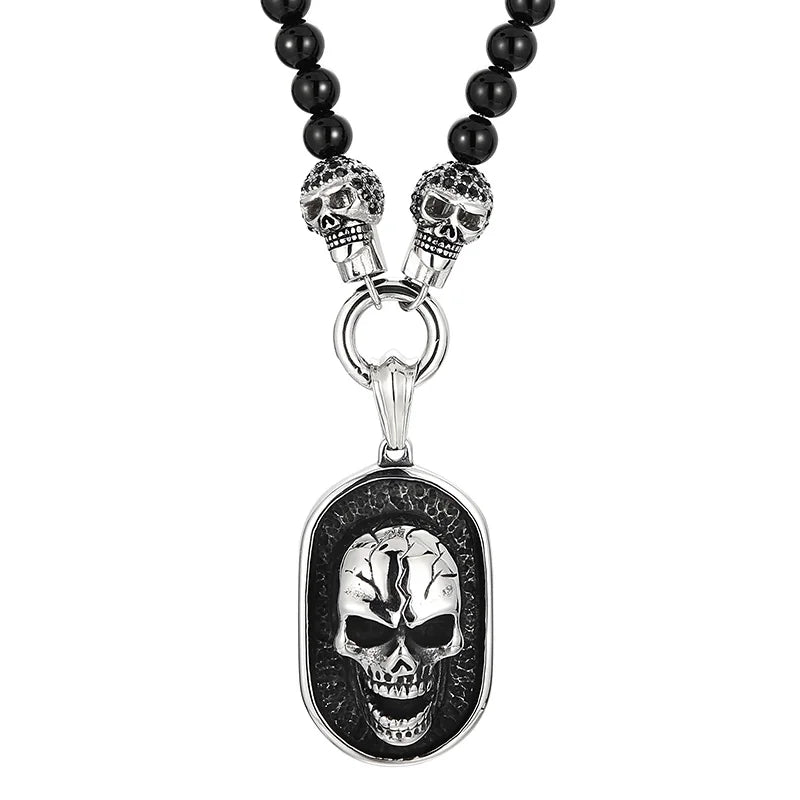 Rosary Beads Skull Pendant Necklace by RiderOut™