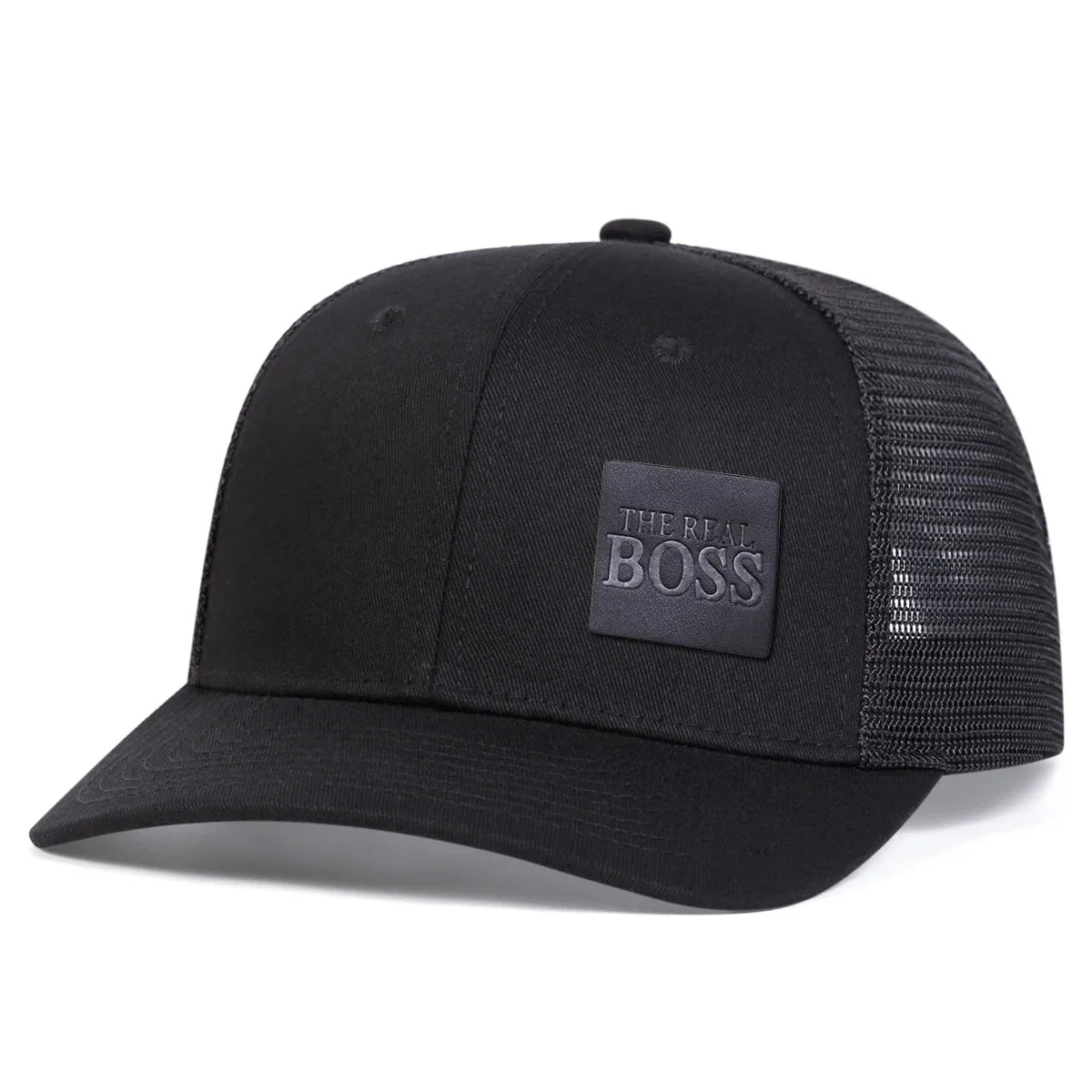 THE REAL BOSS Letter Leather Label Baseball Net Caps by RiderOut™