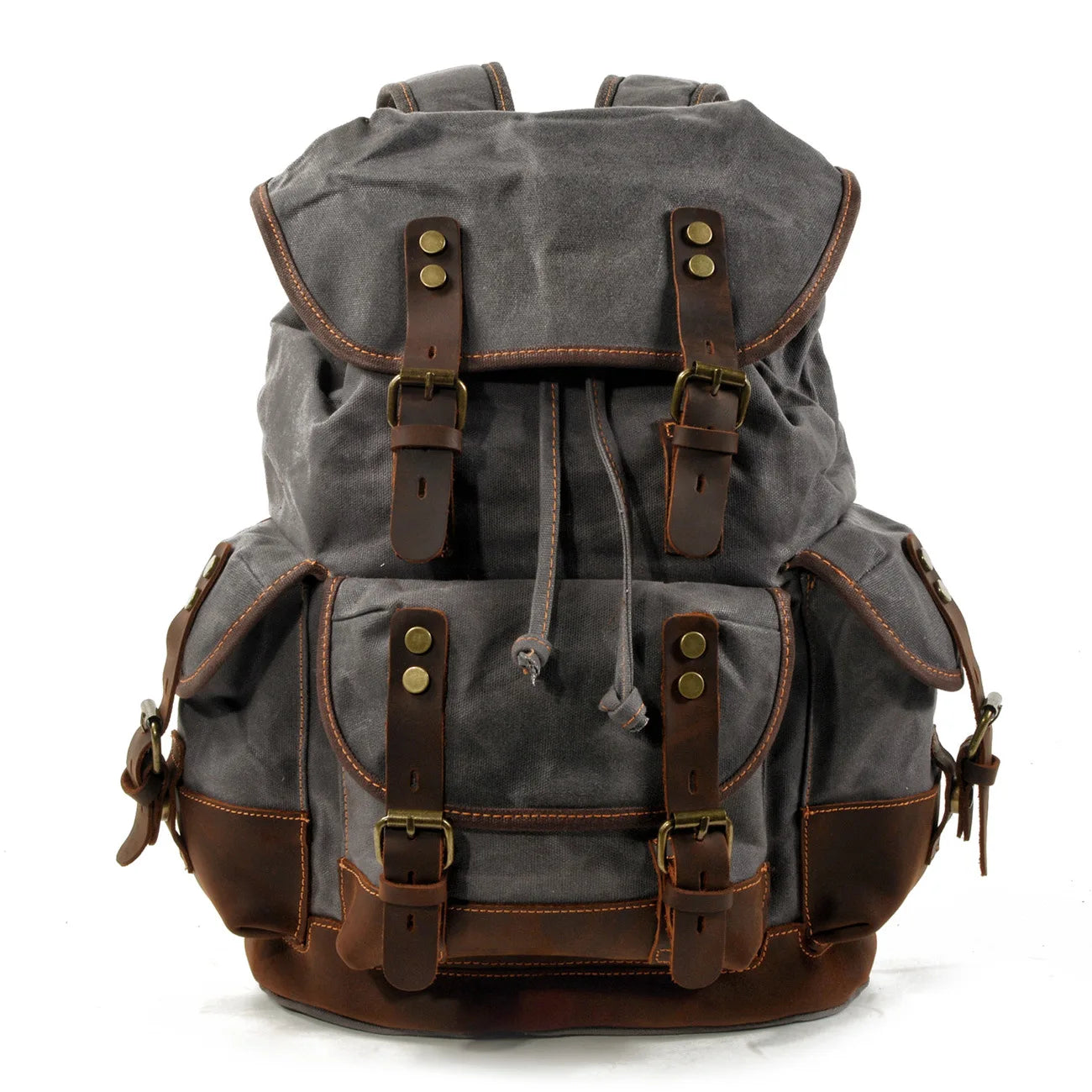 Outdoor Leather Canvas Backpack by RiderOut™