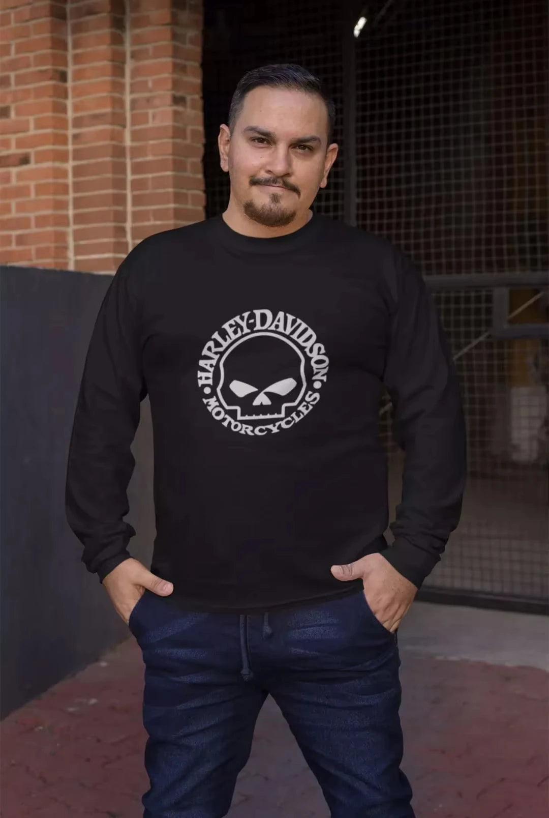 Black HD Skull Logo Cotton T-shirt by RiderOut™