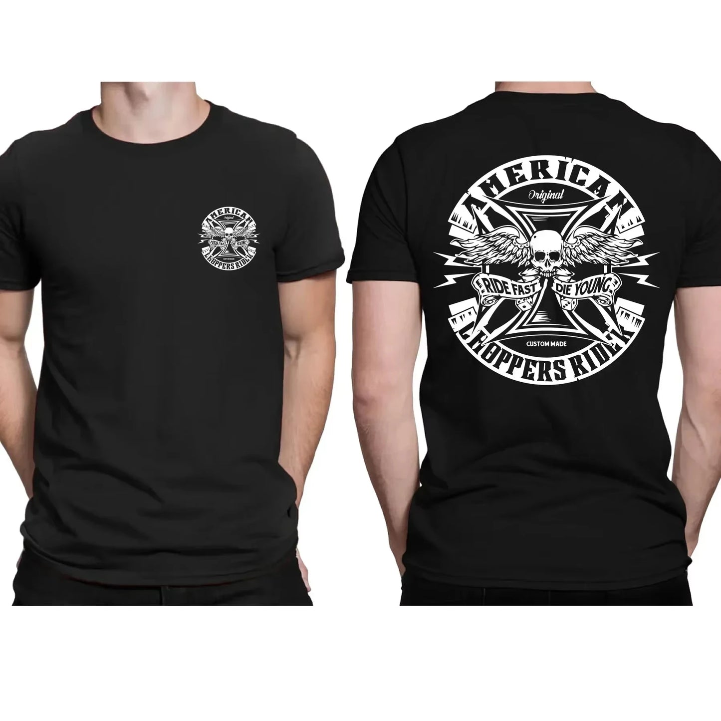 Black Motorcycle Speed Junkies T-shirt by RiderOut™