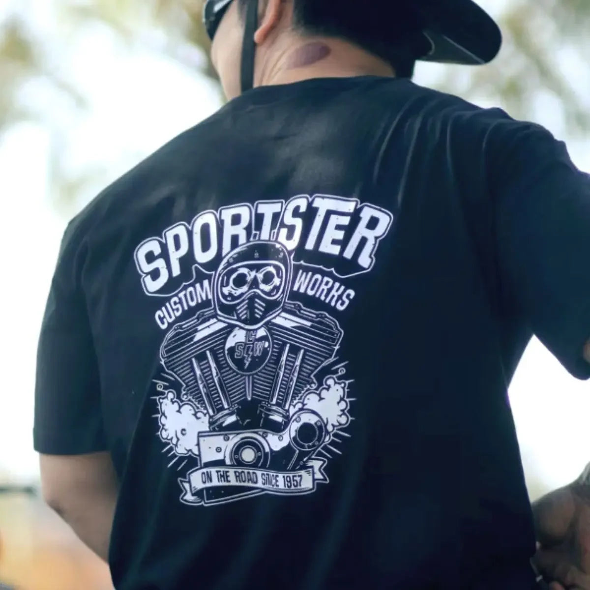 Black Sportster HD Engine American Vintage T-shirt by RiderOut™
