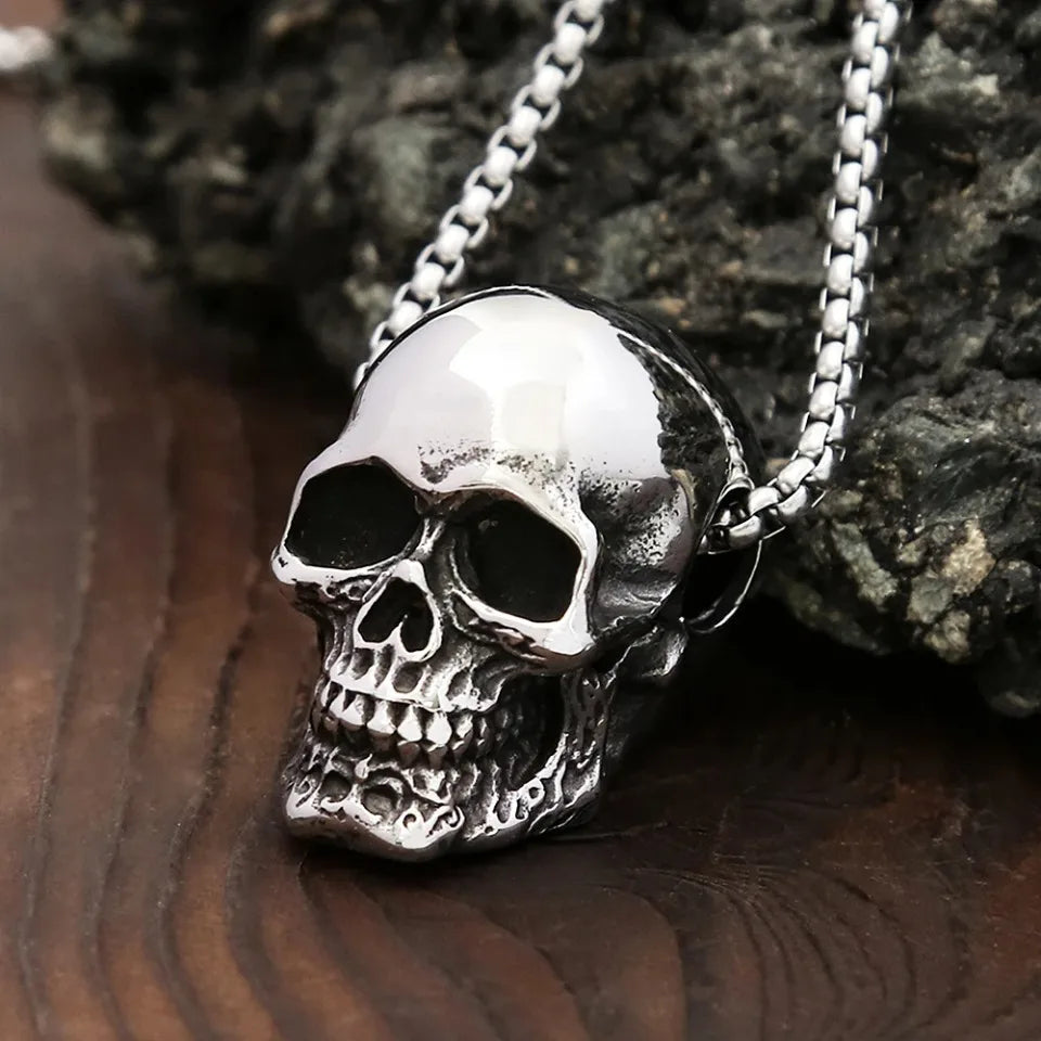 Vintage Skull Pendant Punk Necklace by RiderOut™