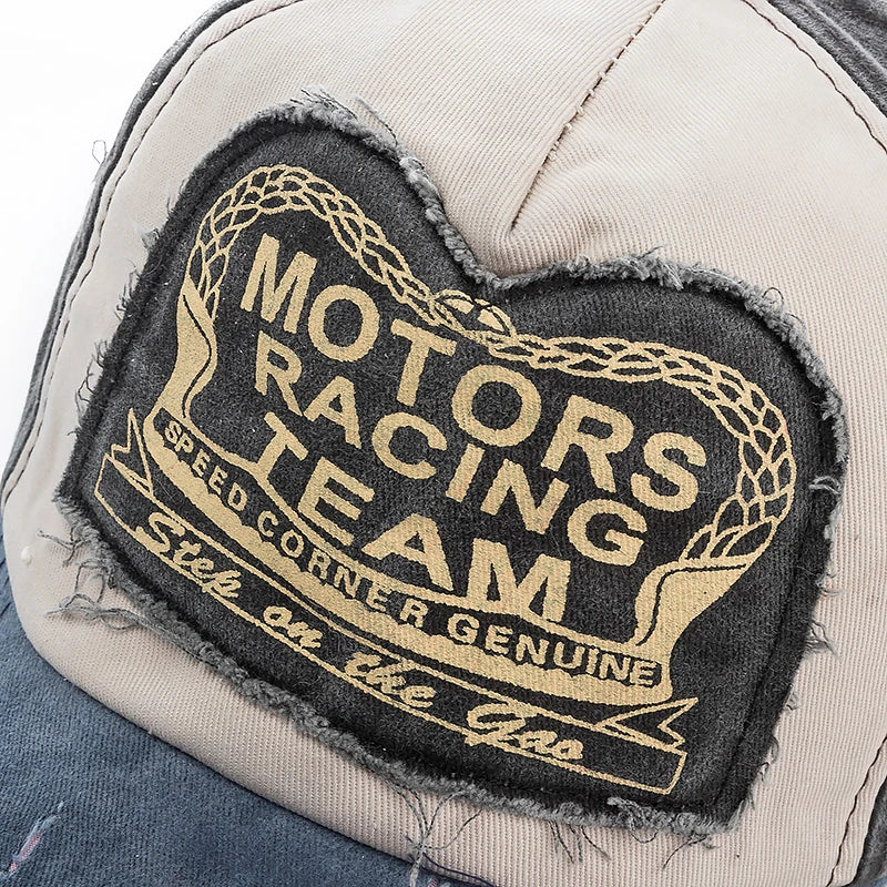 Motor Racing Motorcycle Washed Cotton Baseball Cap by RiderOut™