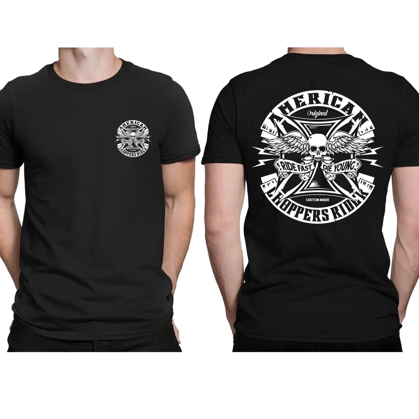 Black Essential Motorcycle Speed Junkies T-shirts by RiderOut™