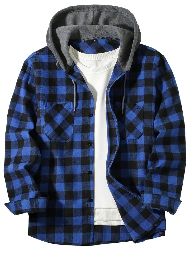Long Sleeved Plaid Hooded by RiderOut
