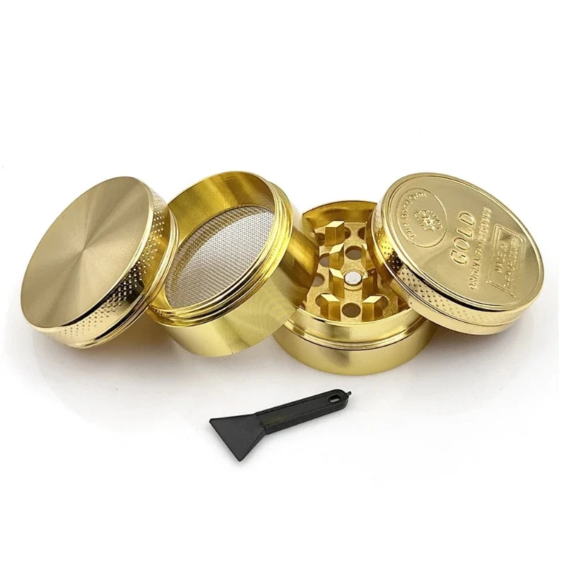 Metal Gold Manual Herb Grinder 4-Layer by RiderOut™