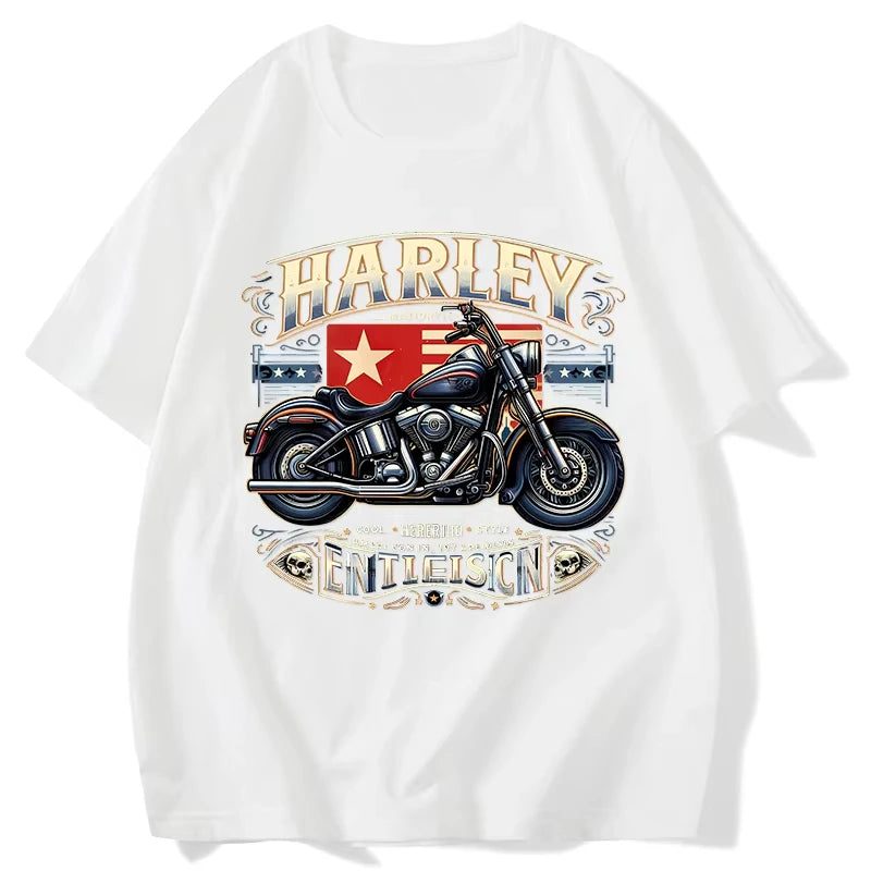 Black HD Motorcycle Print T-shirt by RiderOut™