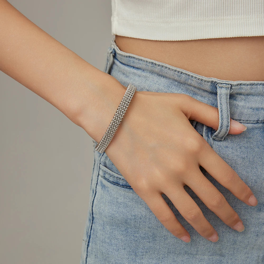 Woven Flat Mesh C-Shaped Chain Bracelet by RiderOut™