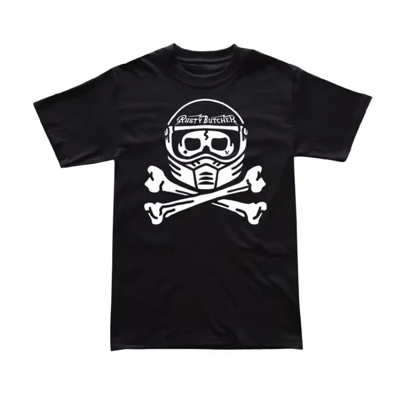 Black RustyButcher Motorcycle Vintage T-shirt by RiderOut™