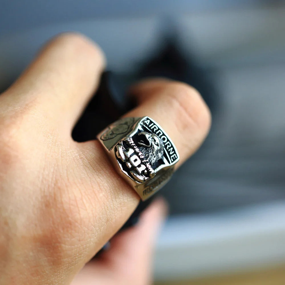 US Army Air Force 101 Eagle Totem Retro Ring by RiderOut™