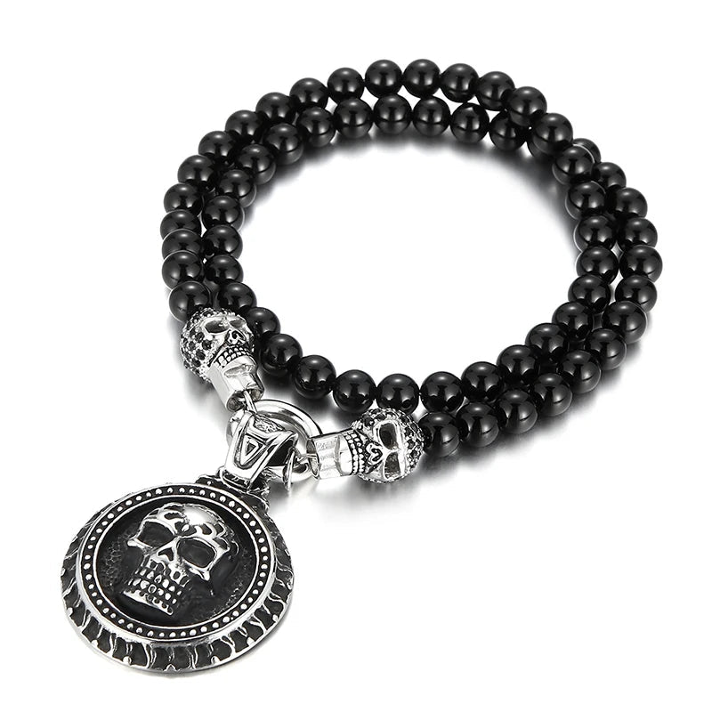 Rosary Beads Skull Pendant Necklace by RiderOut™