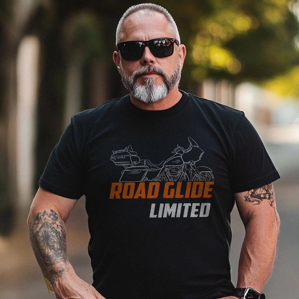 Black HD Road Glide Motorcycle T-Shirt by RiderOut™