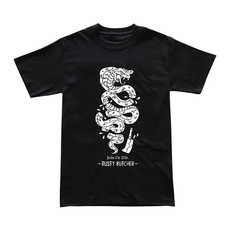 Black RustyButcher Motorcycle Vintage T-shirt by RiderOut™