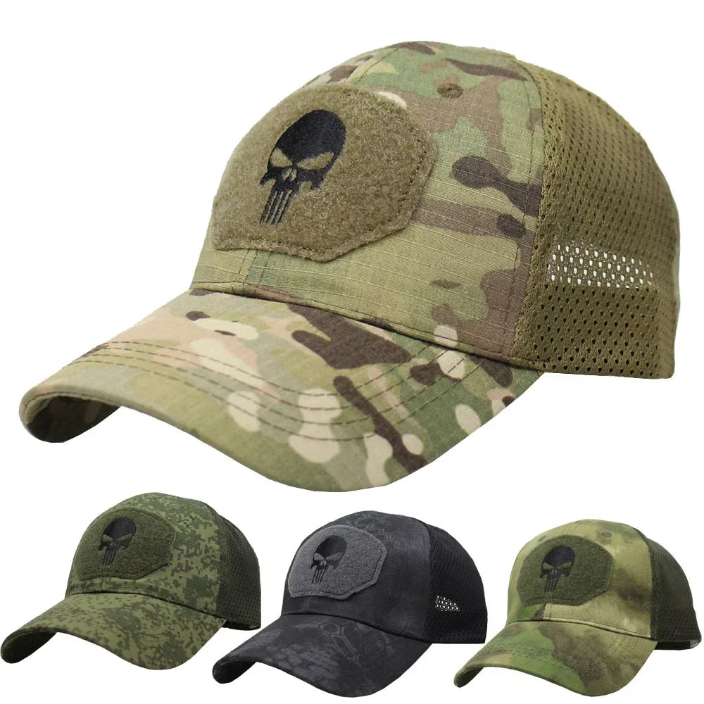 Punisher Skull Camouflage Baseball Cap by RiderOut™