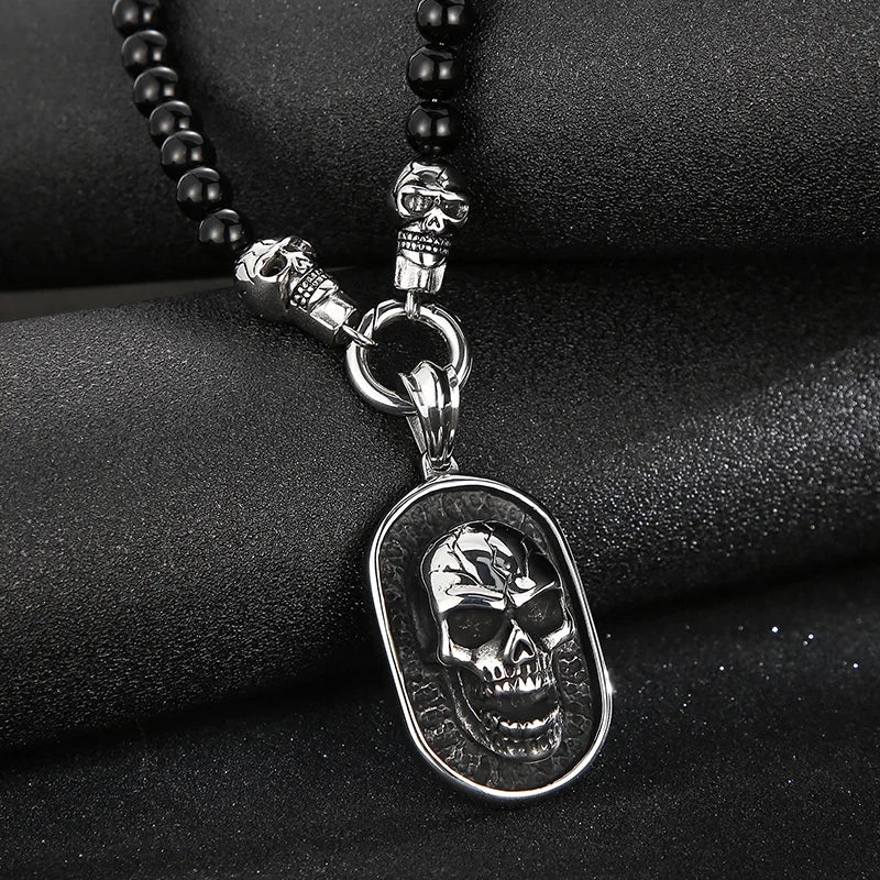 Rosary Beads Skull Pendant Necklace by RiderOut™