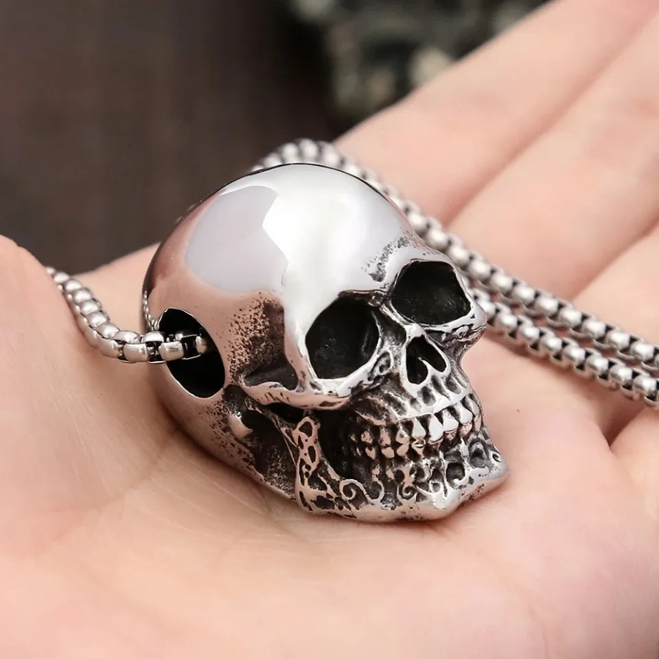 Vintage Skull Pendant Punk Necklace by RiderOut™